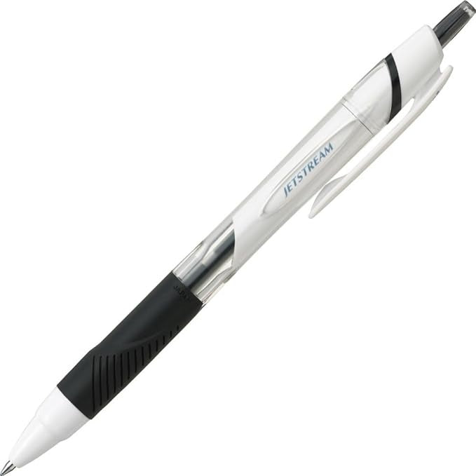 Uni Jetstream Standard Ballpoint Pen - White - Black Ink - 0.5mm