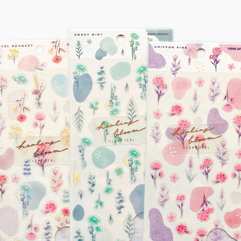 Kamio Healing Bloom Clear Stickers