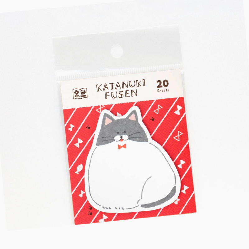 Katanuki Fusen Die-Cut Sticky Notes - Cat