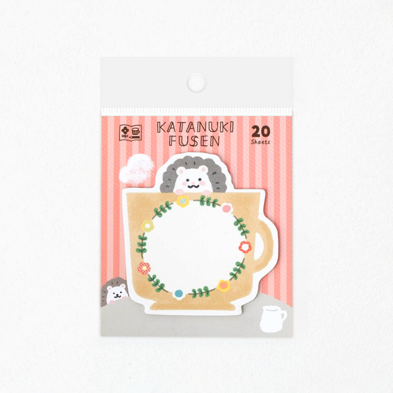 Katanuki Fusen Die-Cut Sticky Notes - Hedgehog
