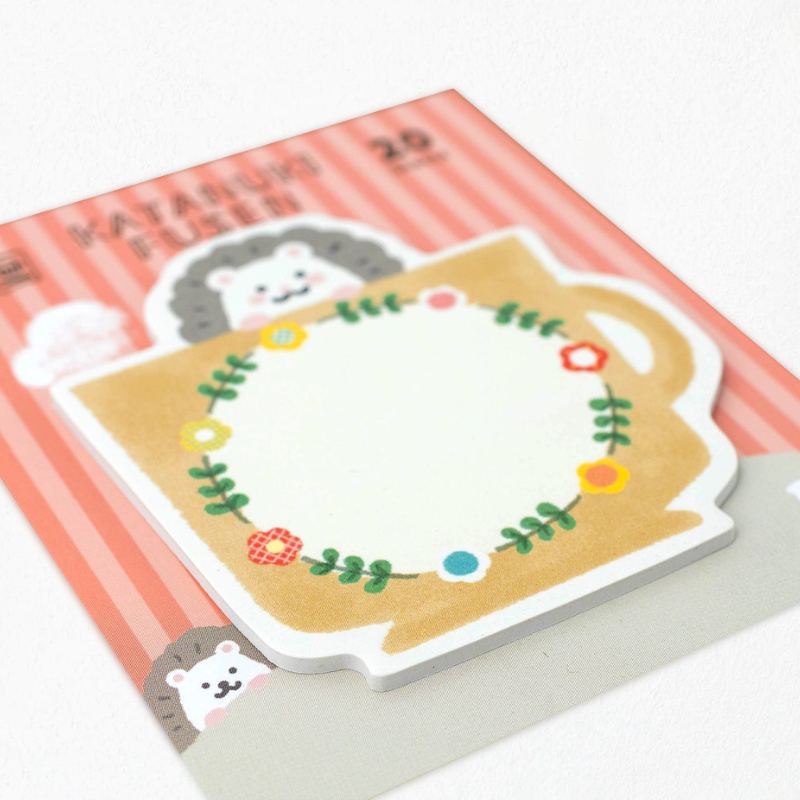 Katanuki Fusen Die-Cut Sticky Notes - Hedgehog