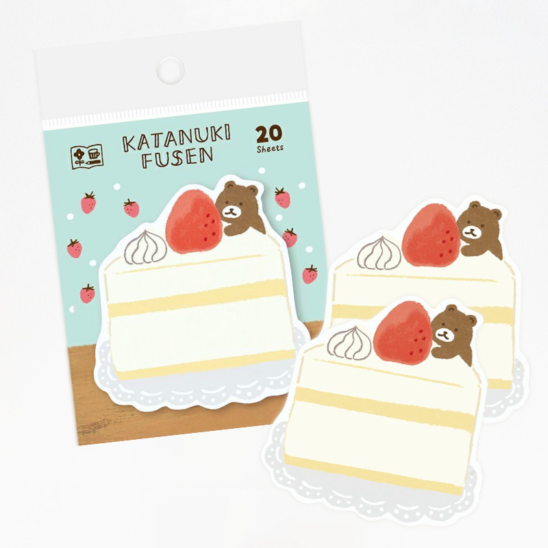 Katanuki Fusen Die-Cut Sticky Notes - Hungry Bear