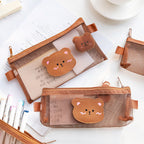 Kawaii Bear Mesh Pencil Case