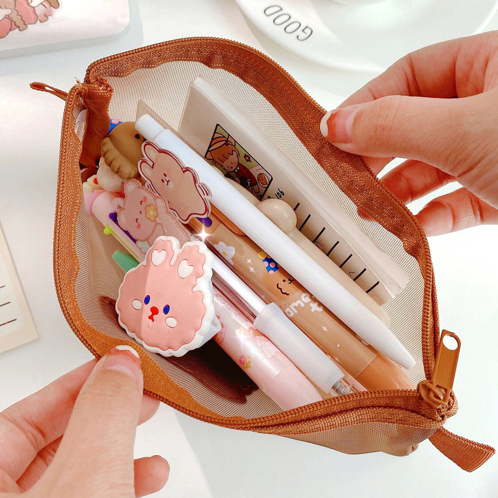 Kawaii Bear Mesh Pencil Case