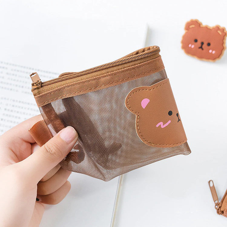 Kawaii Bear Mesh Pencil Case