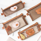 Kawaii Bear Mesh Pencil Case