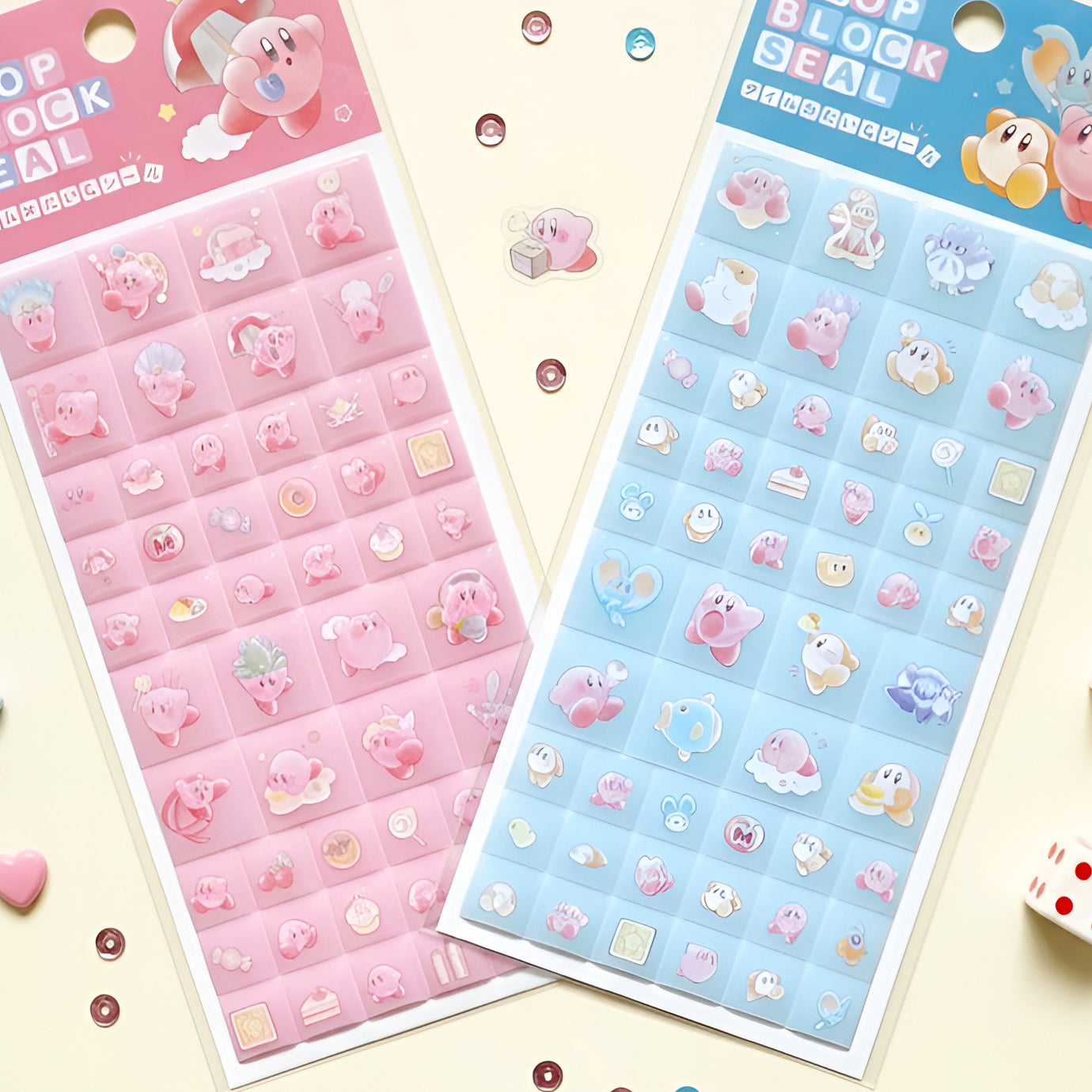 Kirby Drop 3D Block Stickers