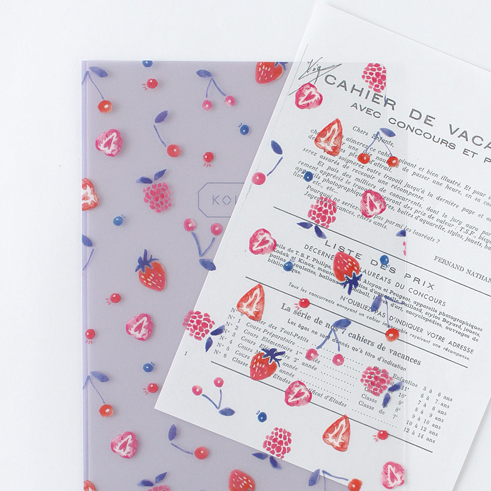 Kohaku A5 Clear Folder - 3 Pockets - Berries
