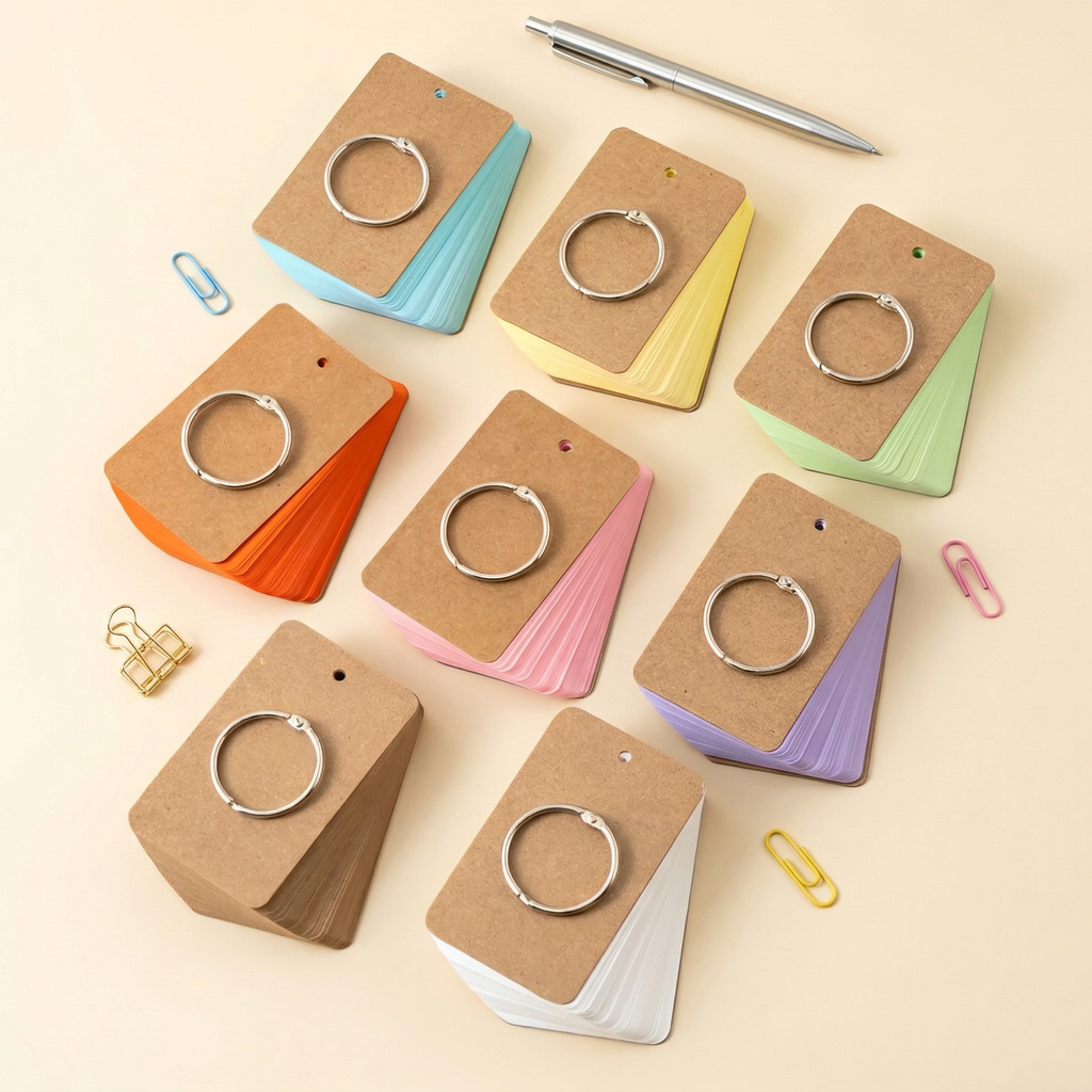 Colorful Key Ring Flashcards (7 Colors)