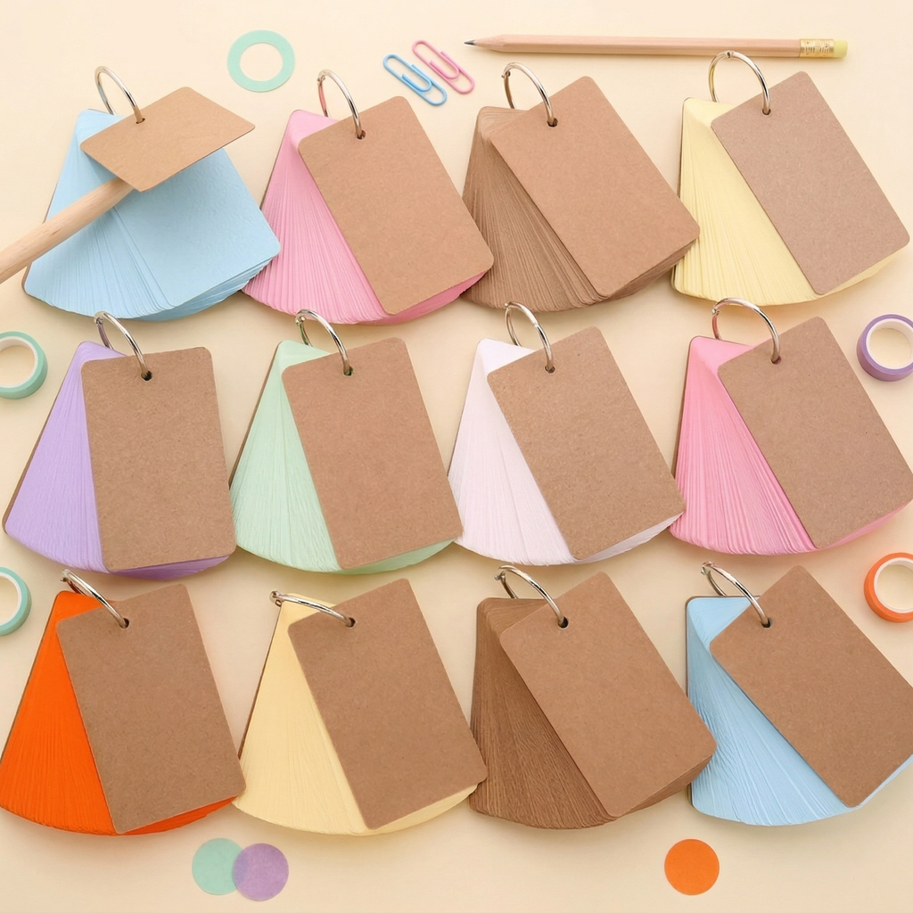 Colorful Key Ring Flashcards (7 Colors)