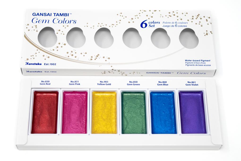 Kuretake Gansai Tambi Gem Colors - 6 Color Set