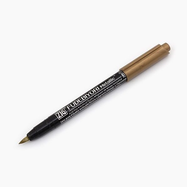 Kuretake ZIG Fudebiyori Metallic Brush Pen - 6 Color Set