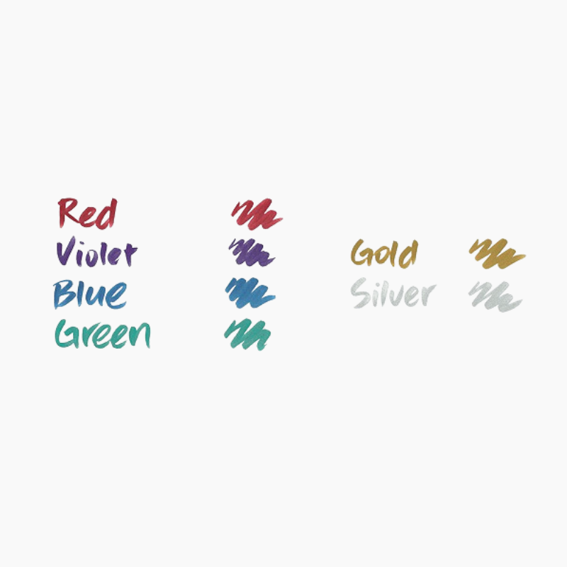 Kuretake ZIG Fudebiyori Metallic Brush Pen - 6 Color Set