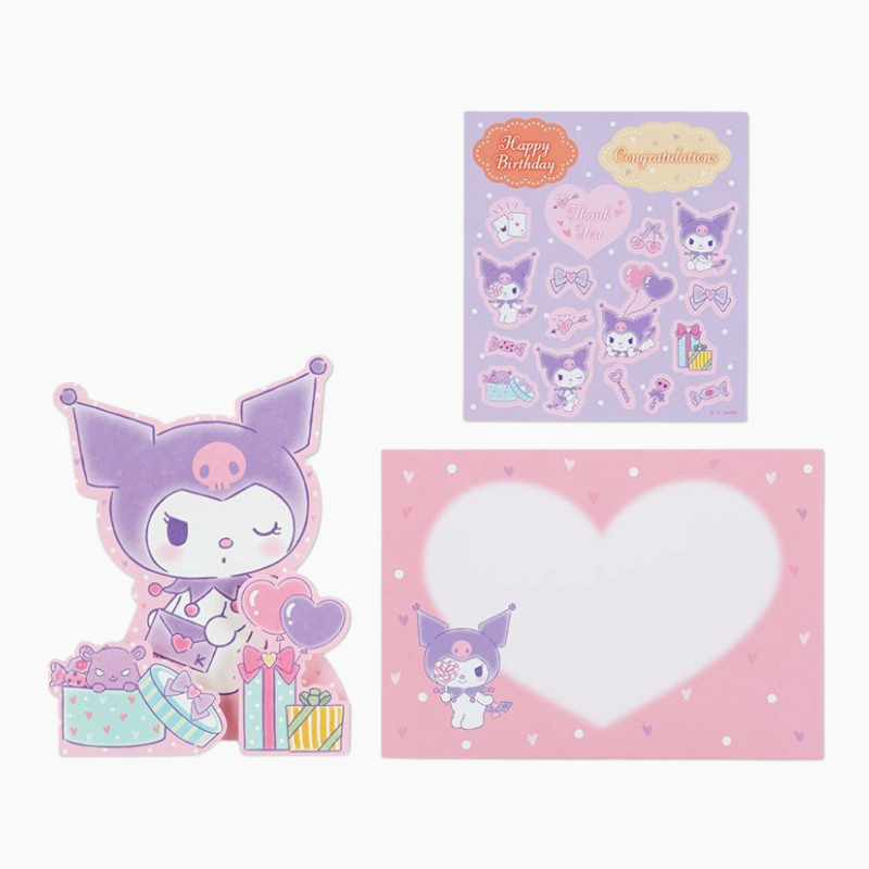 Kuromi Greeting Card With Envelope & Stickers