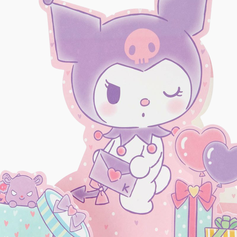 Kuromi Greeting Card With Envelope & Stickers