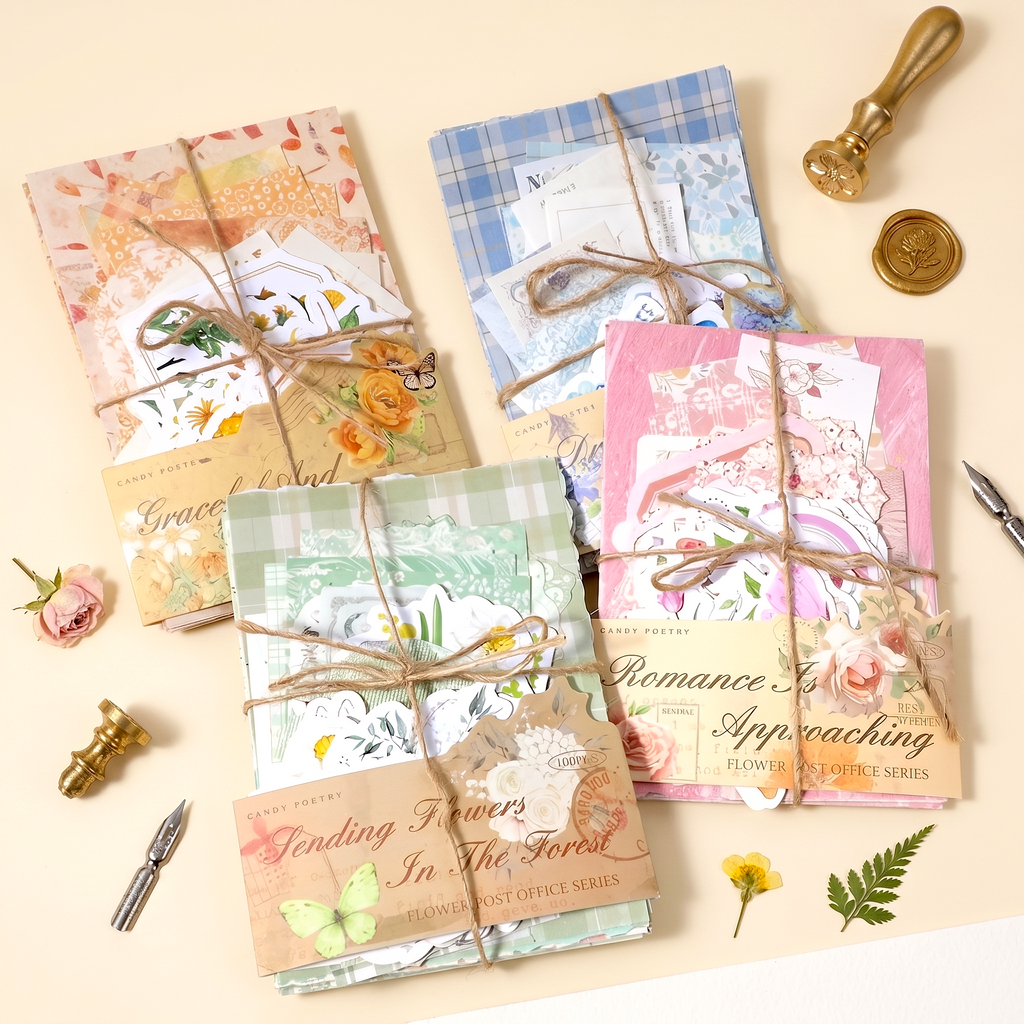 Vintage Floral Scrapbooking Kit - 100 Pieces