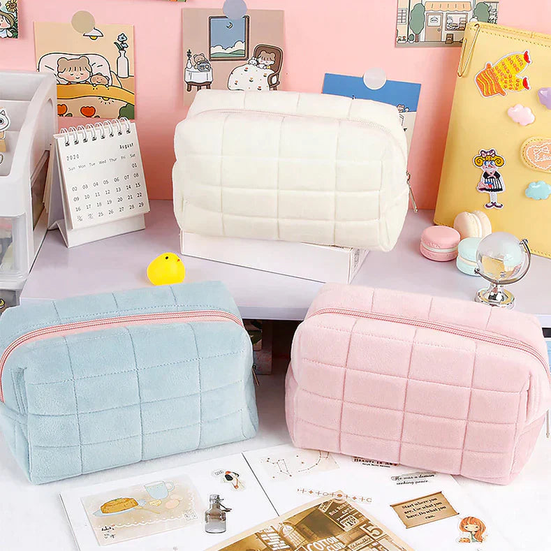Large Plush Pastel Pencil Case
