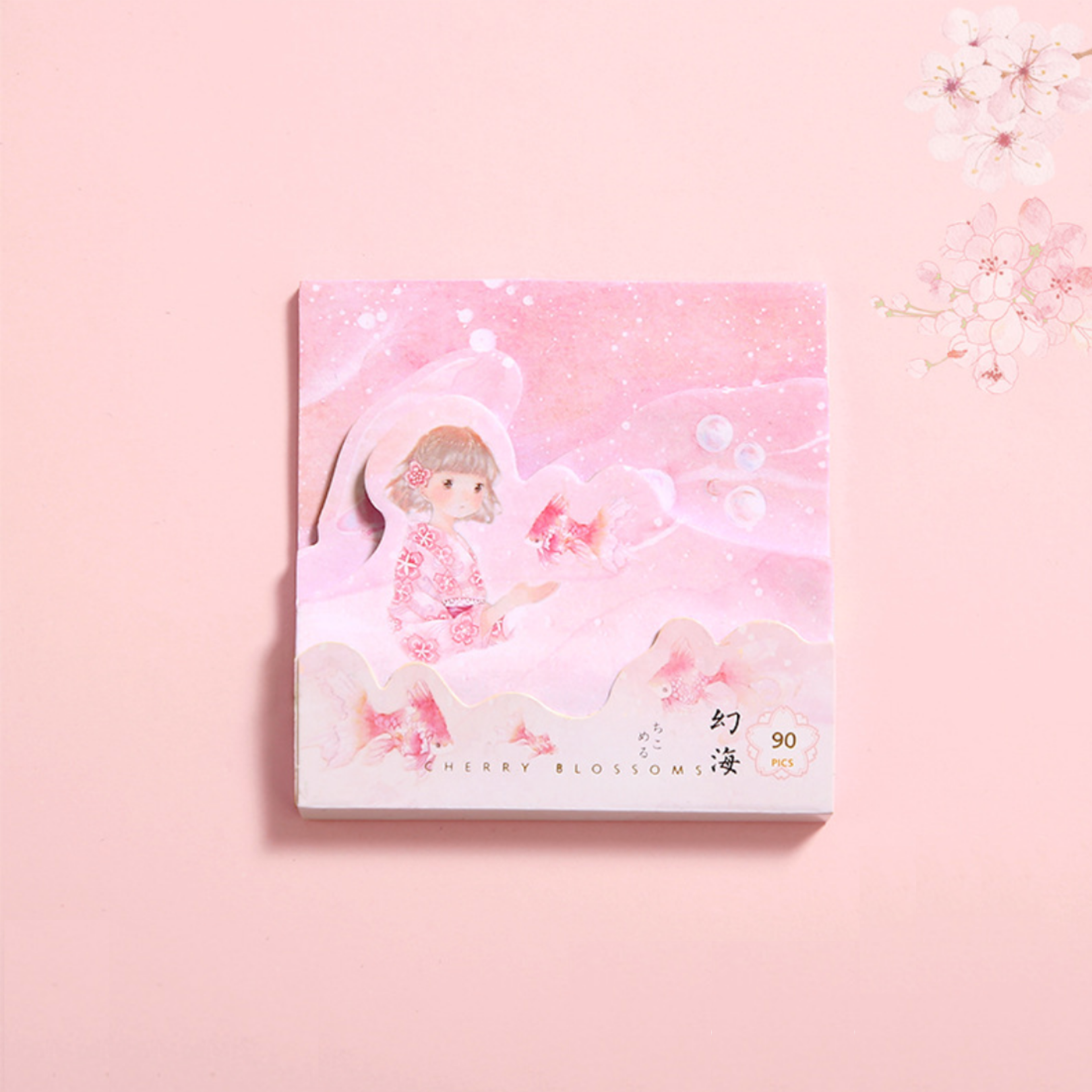 Layered Cherry Blossom Sticky Notes