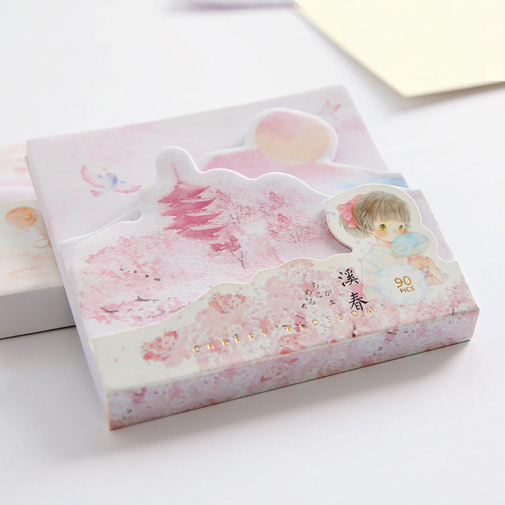 Layered Cherry Blossom Sticky Notes