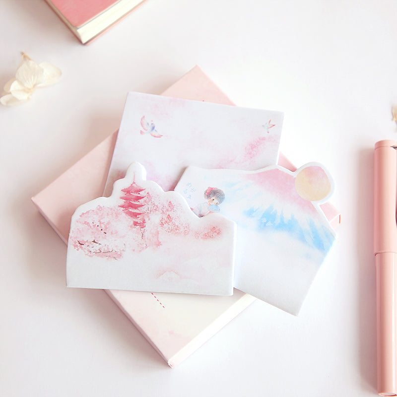 Layered Cherry Blossom Sticky Notes
