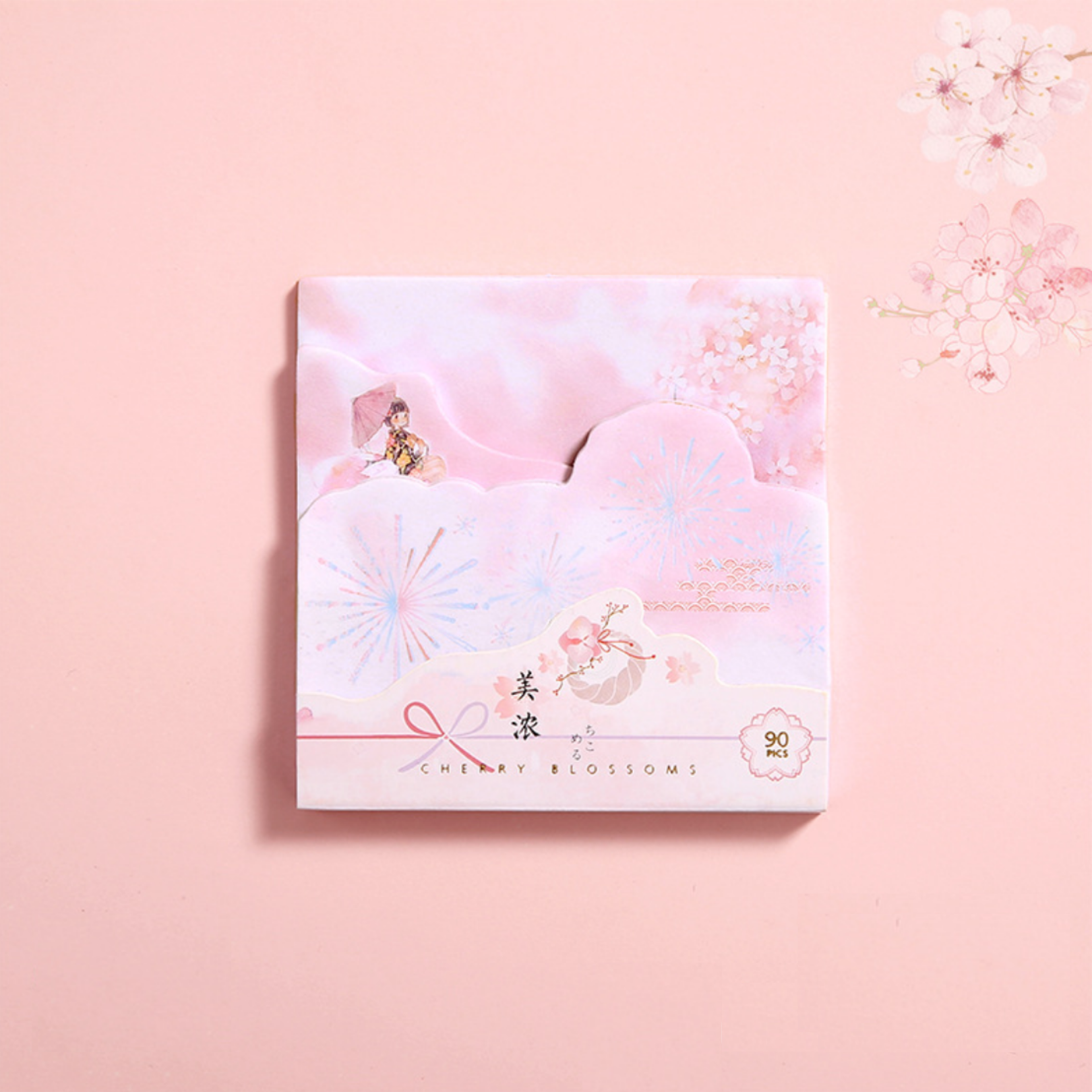 Layered Cherry Blossom Sticky Notes