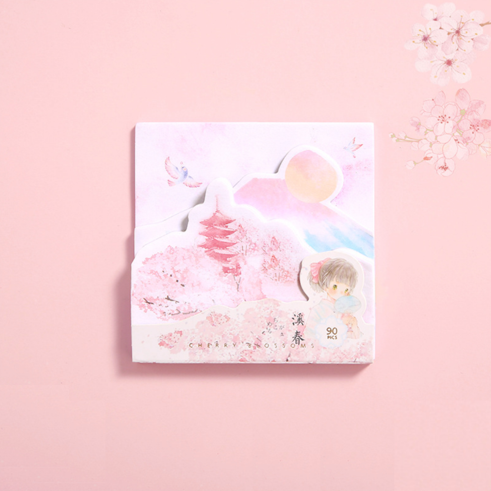 Layered Cherry Blossom Sticky Notes