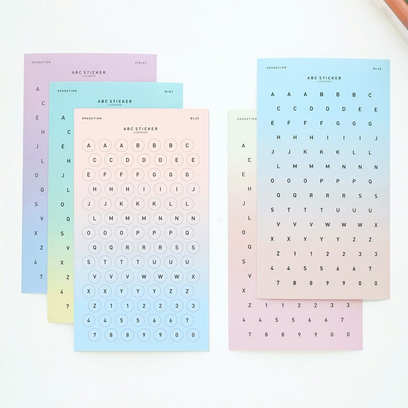 Livework ABC Ombre Color Stickers - Alphabet