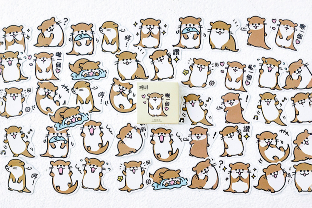 Lovely Sea Otter Paper Stickers