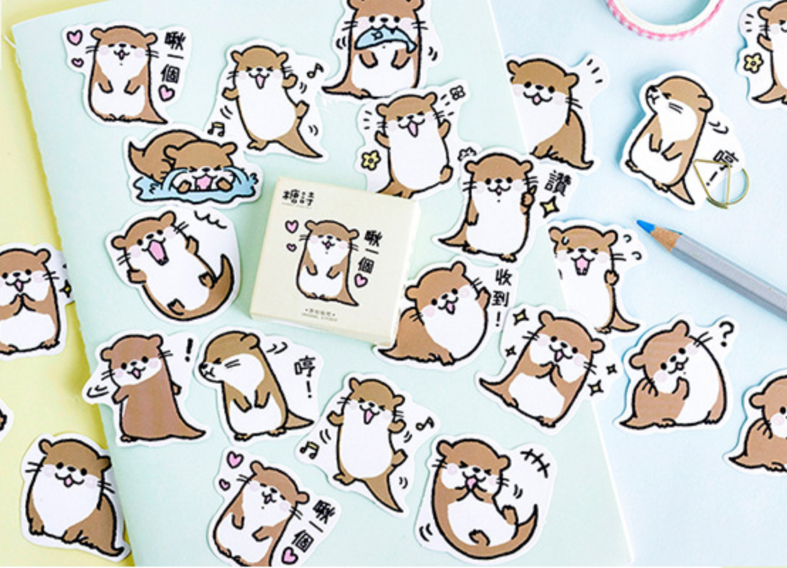 Lovely Sea Otter Paper Stickers