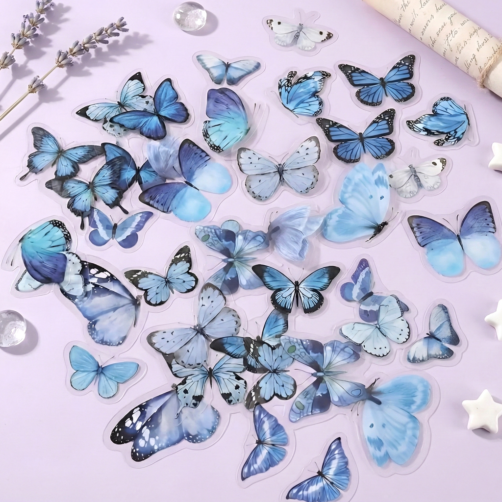 MO•CARD Original Deco Stickers - Blue Butterflies