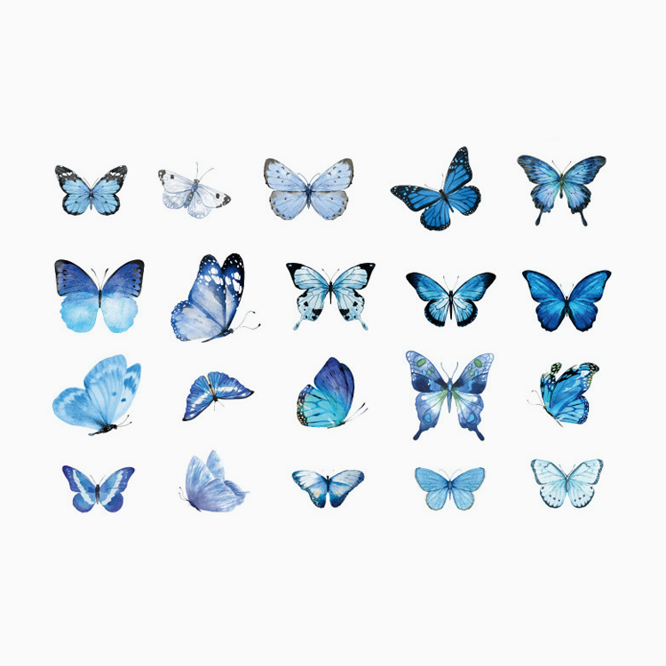 MO•CARD Original Deco Stickers - Blue Butterflies