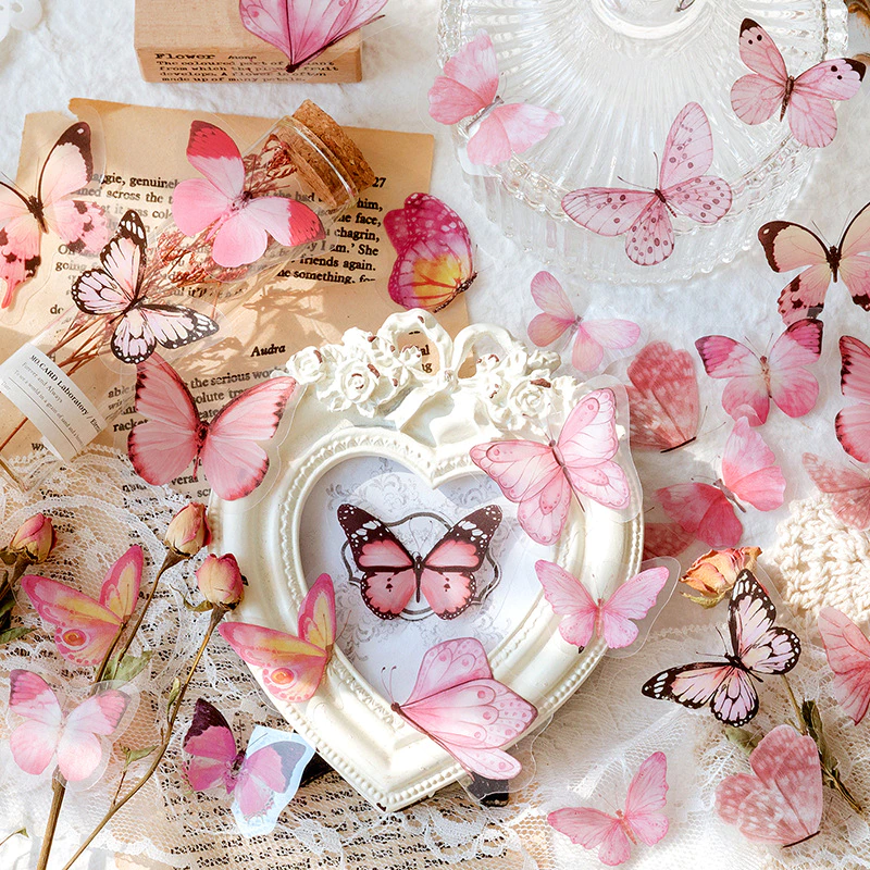MO•CARD Original Deco Stickers - Pink Butterflies