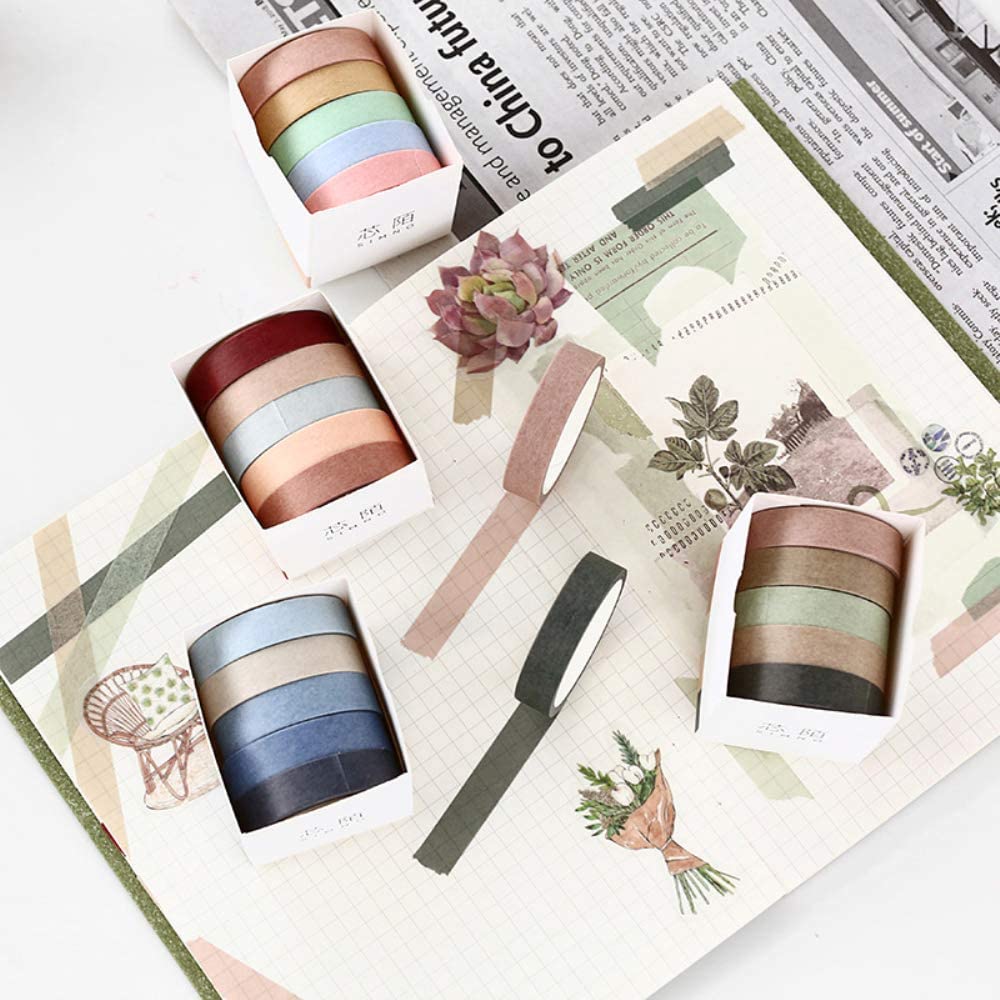 Macaron Color Washi Tape Set - Natural Colors (9 Types)