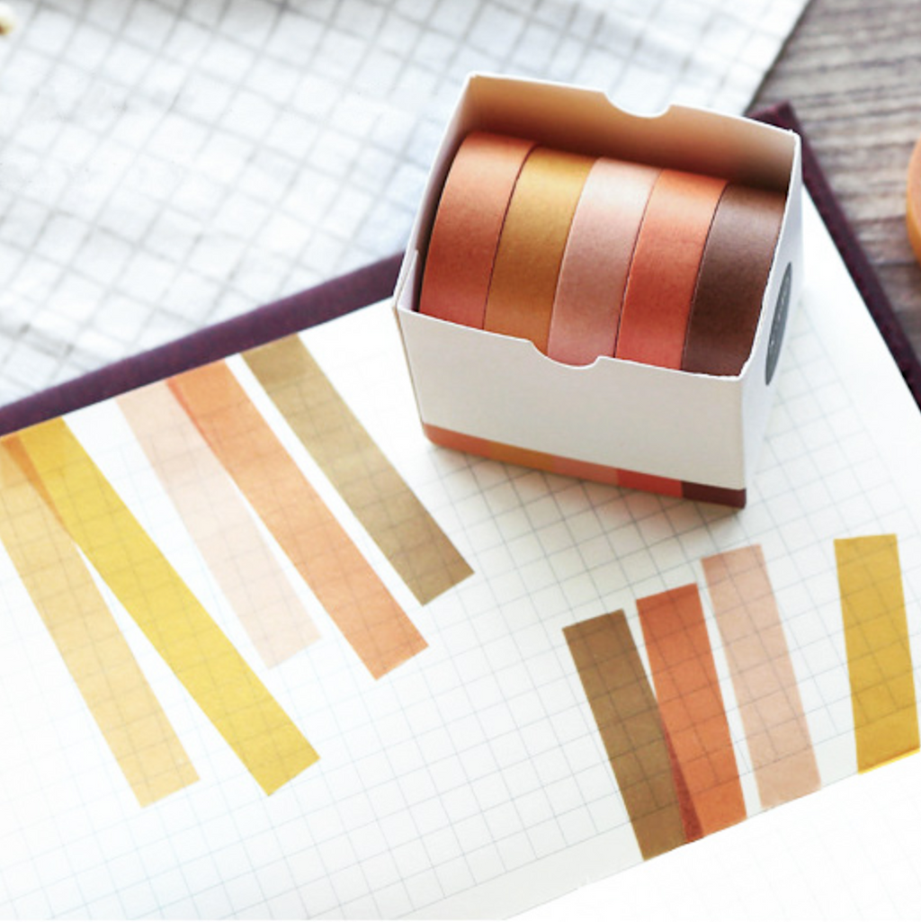 Macaron Color Washi Tape Set - Natural Colors (9 Types)