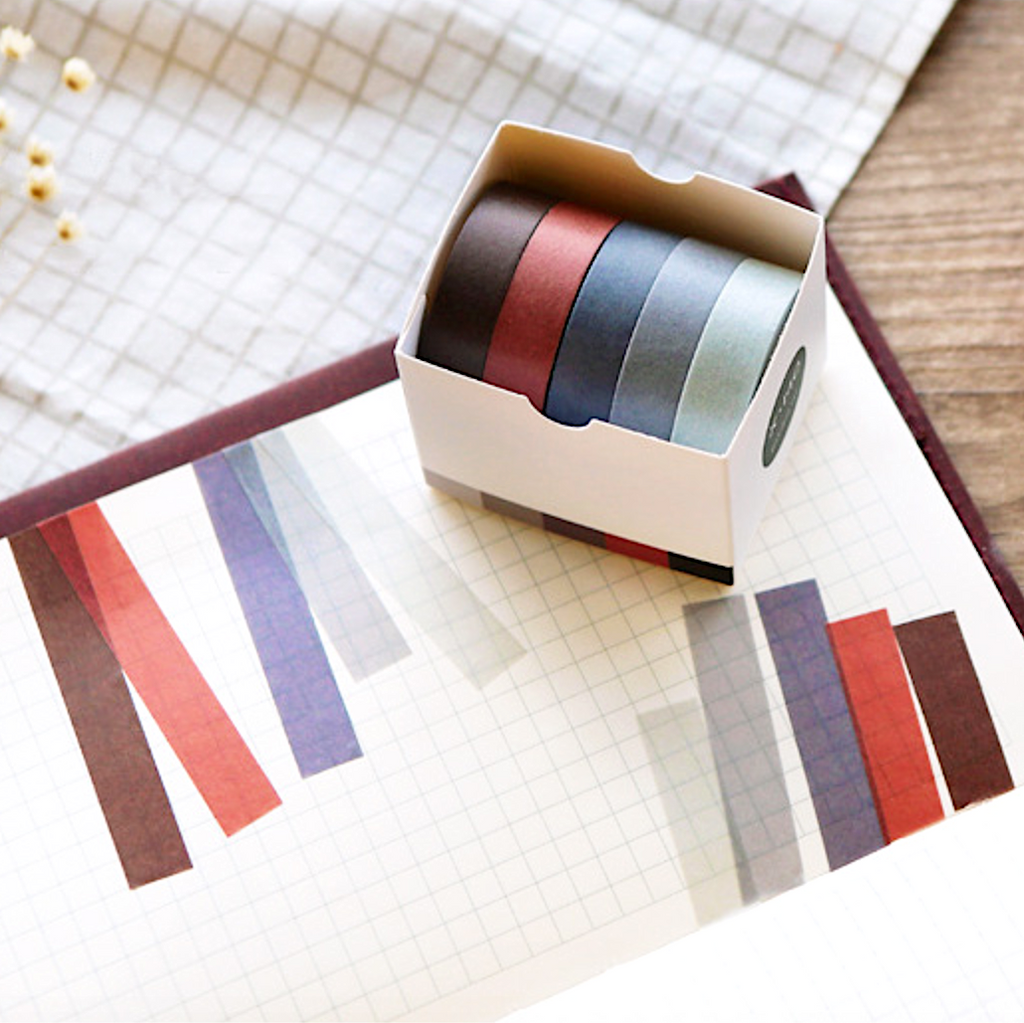 Macaron Color Washi Tape Set - Natural Colors (9 Types)