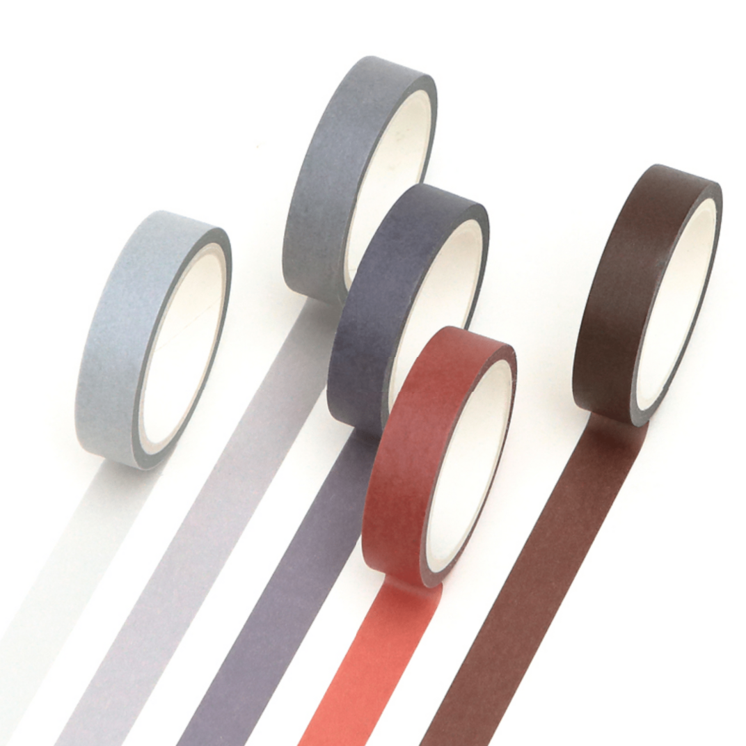 Macaron Color Washi Tape Set - Natural Colors (9 Types)