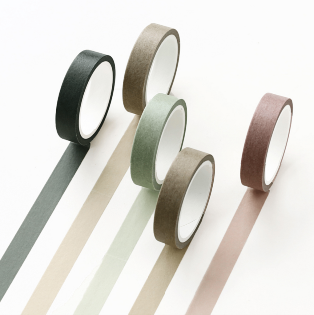 Macaron Color Washi Tape Set - Natural Colors (9 Types)