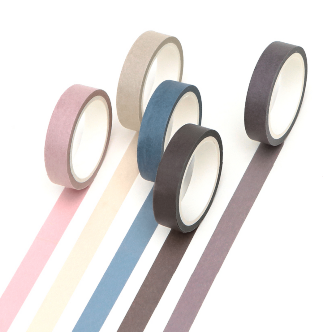 Macaron Color Washi Tape Set - Natural Colors (9 Types)