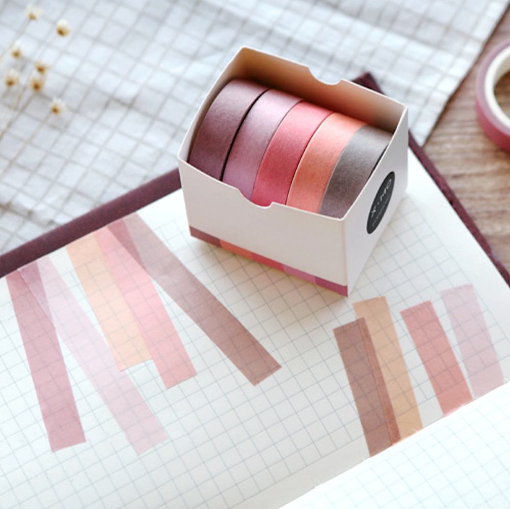Macaron Color Washi Tape Set - Natural Colors (9 Types)