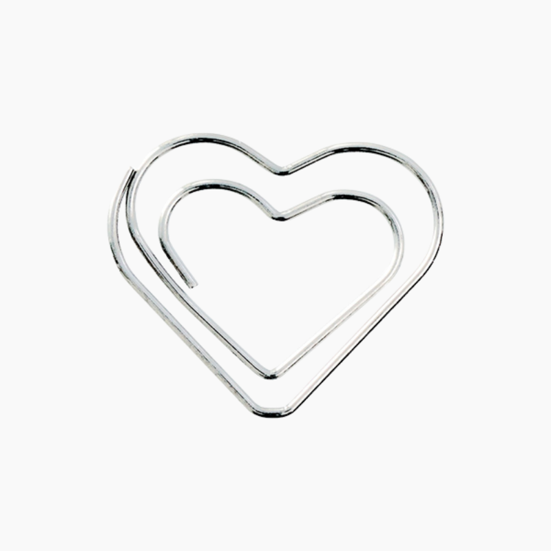 Midori D-Clips Nano Clips - Heart - Box of 16