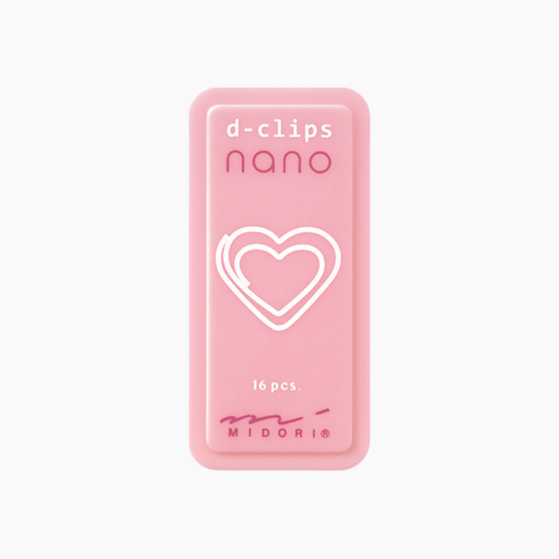 Midori D-Clips Nano Clips - Heart - Box of 16