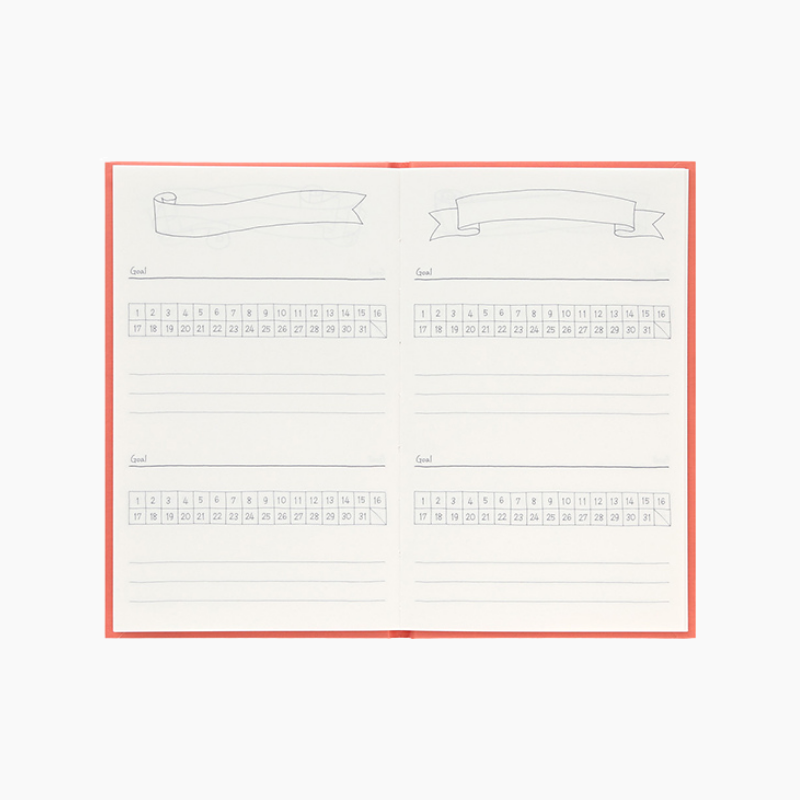 Midori Diary Habit Tracker - Pink