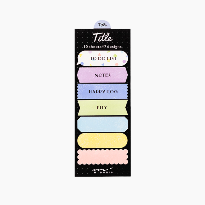 Midori Journal Title Sticky Notes - Colorful