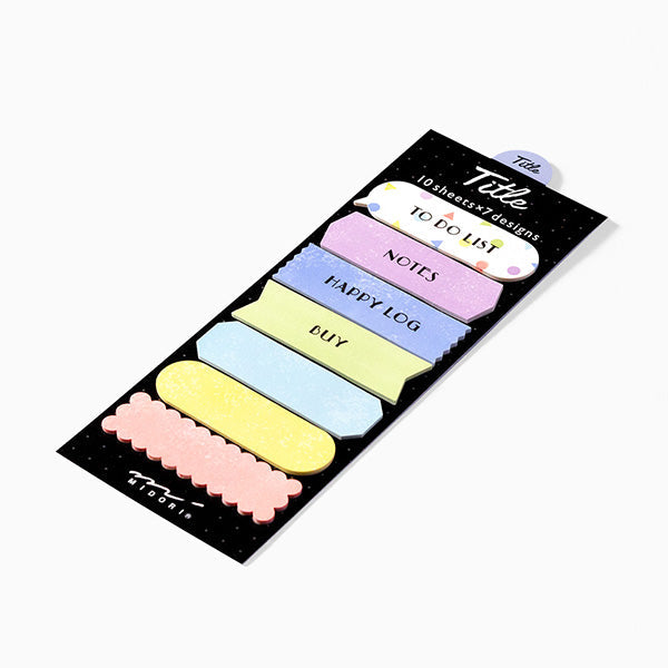 Midori Journal Title Sticky Notes - Colorful