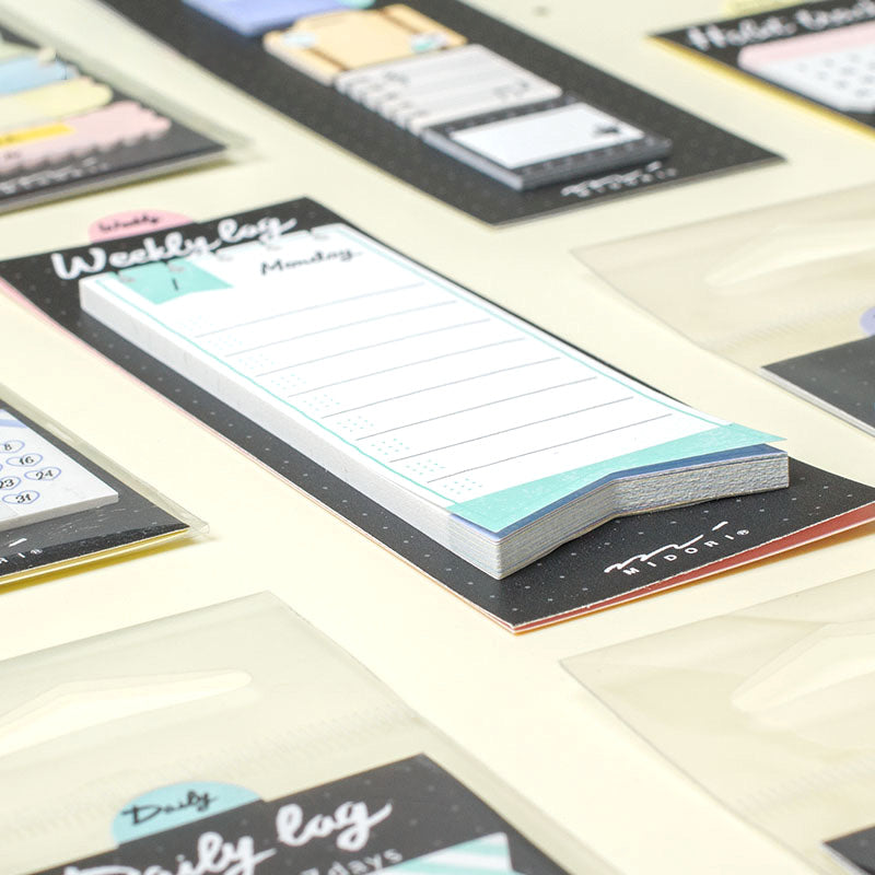 Midori Journal Weekly Log Sticky Notes - Colorful