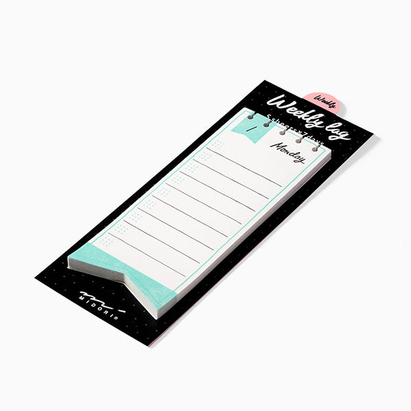 Midori Journal Weekly Log Sticky Notes - Ribbon