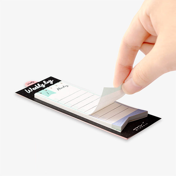 Midori Journal Weekly Log Sticky Notes - Ribbon