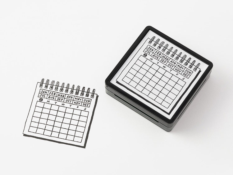 Midori Paintable Stamp - Pre-Inked - Calendar