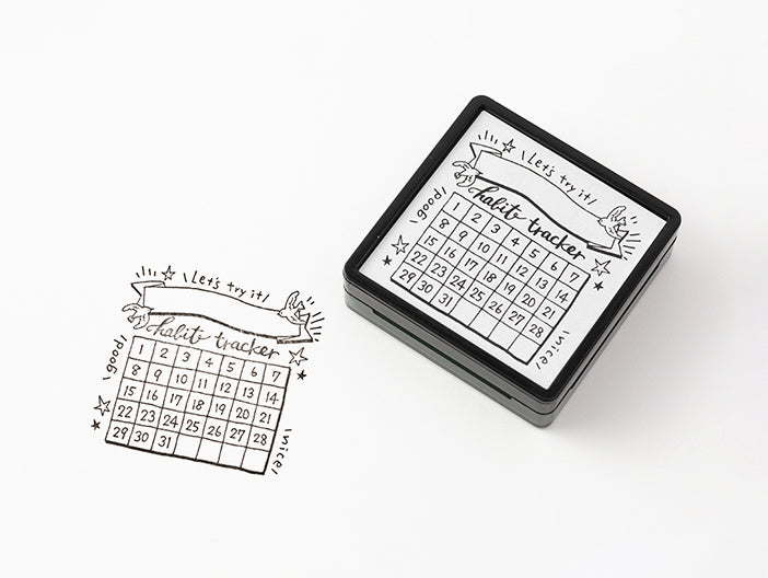 Midori Paintable Stamp - Pre-Inked - Habit Tracker