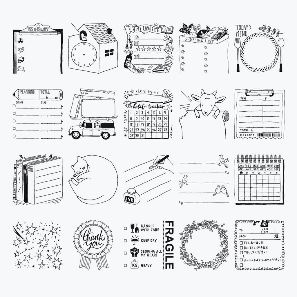 Midori Paintable Stamp - Pre-Inked - Note